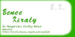 bence kiraly business card